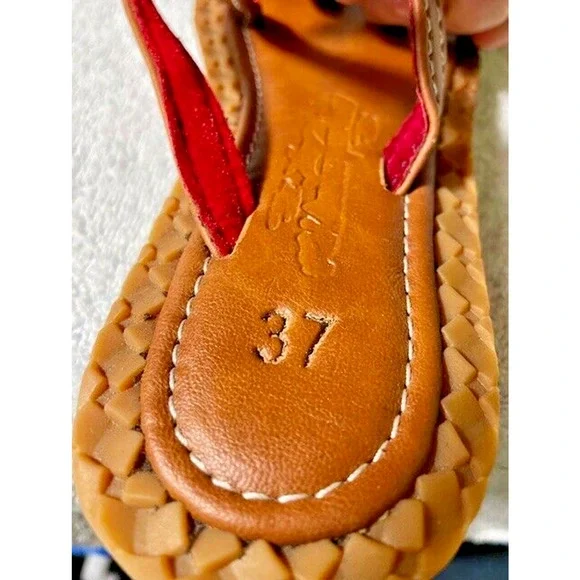 Maasai Sandals Handcrafted in Africa Beaded Leather Womens US 6.5 EU Size 37 - Picture 4 of 6